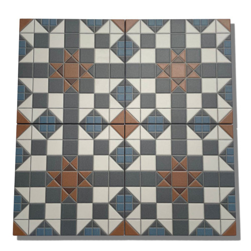 Heritage Navy Pattern Floor Tile