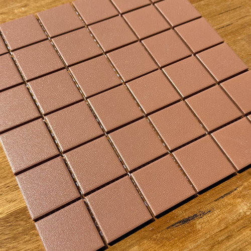 Textured Terracotta Square Mosaic 48mm Textured Terracotta Square Mosaic 48mm