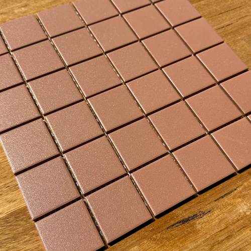 PG18 Textured Terracotta Square Mosaic 48mm