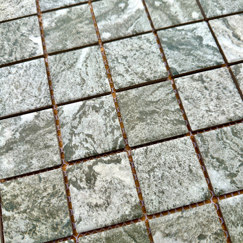 Grey stone look square mosaic - pool safe Grey stone look square mosaic - pool safe