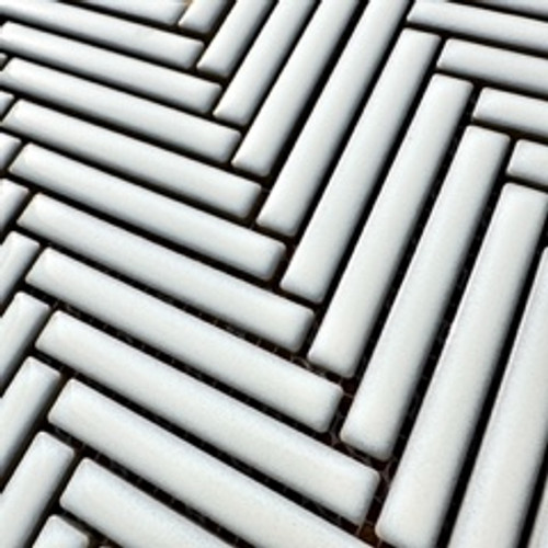 Antique White Gloss Porcelain Slim Herringbone Mosaic 92x12mm (ALPGHTS9277HT) 