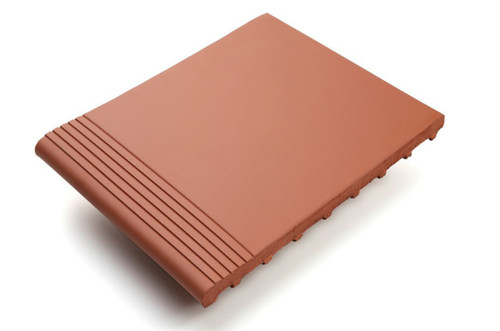 Tuscan Natural Terracotta Bullnose step tread tile 300mm