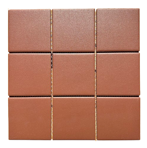 PGU-87 Textured Terracotta Square Mosaic Tile  - Tiles4less