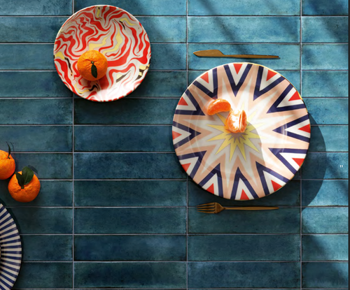 Sample of Cosmos Blue Gloss Subway Wall Tile 250x60mm