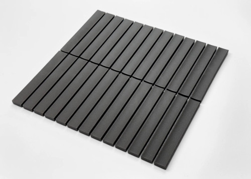 Textured Black Concave Kit Kat Mosaic Tile