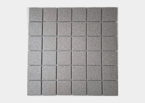 Grey Textured Square Mosaic Wall and Floor Tile 48mm