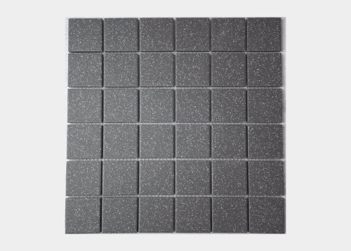 Black Textured Mosaic Wall and Floor Tile 48mm