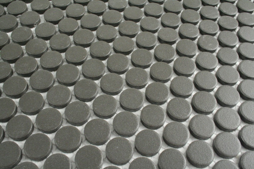 Textured Charcoal Penny Round Mosaic 19mm grey black anti-slip tile