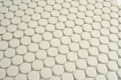 Textured Off White Penny Round Mosaic 19mm Off White anti-slip tile