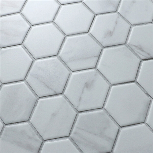 Carrara Look Porcelain Hexagonal Mosaic 51mm