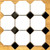 White Octagon with Black Dot Mosaic Tile 96mm 