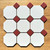 White Octagon with Burgundy Dot Mosaic Tile 97mm