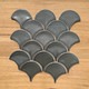 Dark Grey Fish Scale  Mosaic Tile