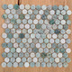 Ming Green Marble Penny Round Mosaic Tile 25mm