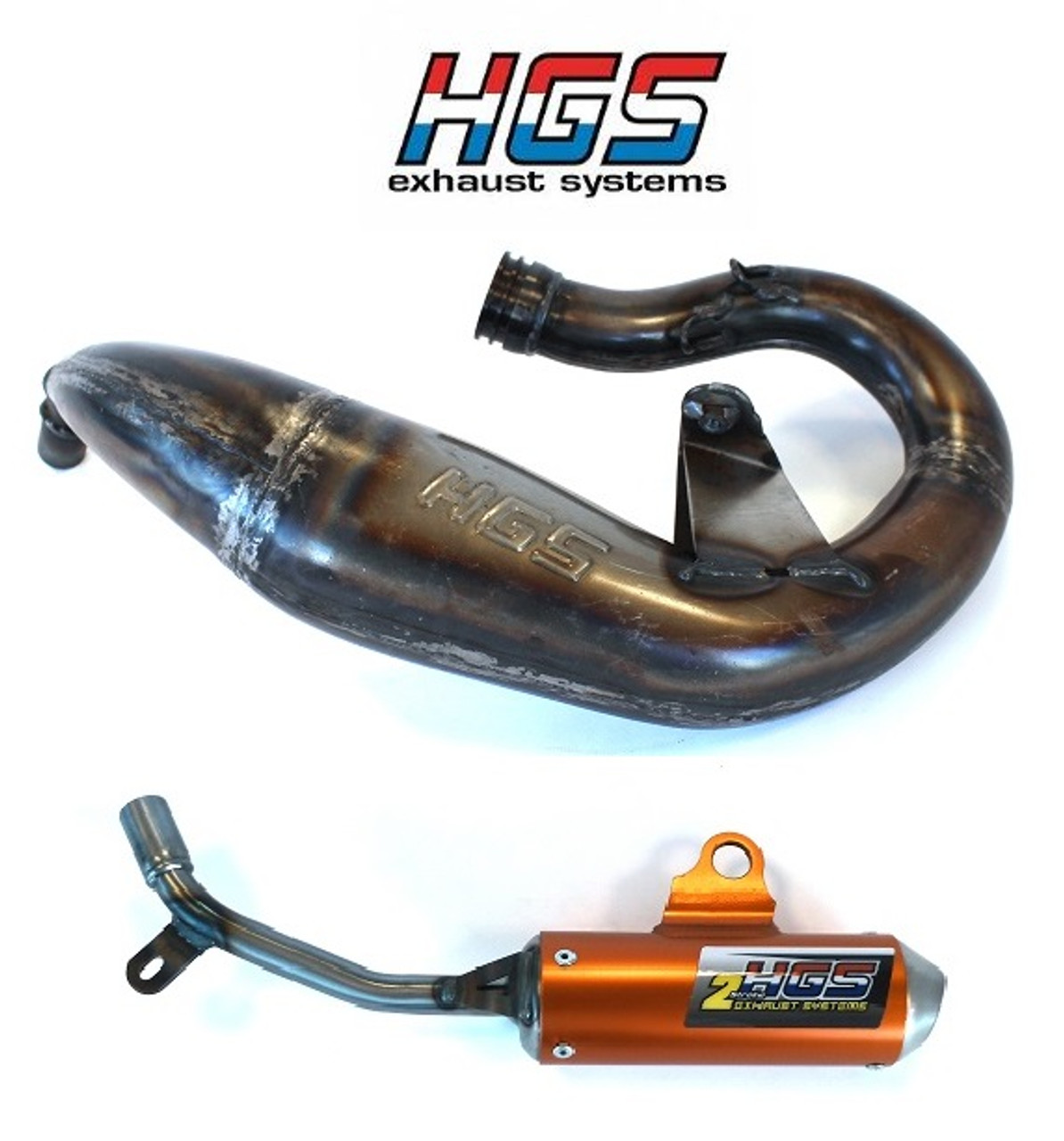 KTM 50 SX 2016-2023 EXHAUST PIPE & ORANGE MUFFLER HGS 