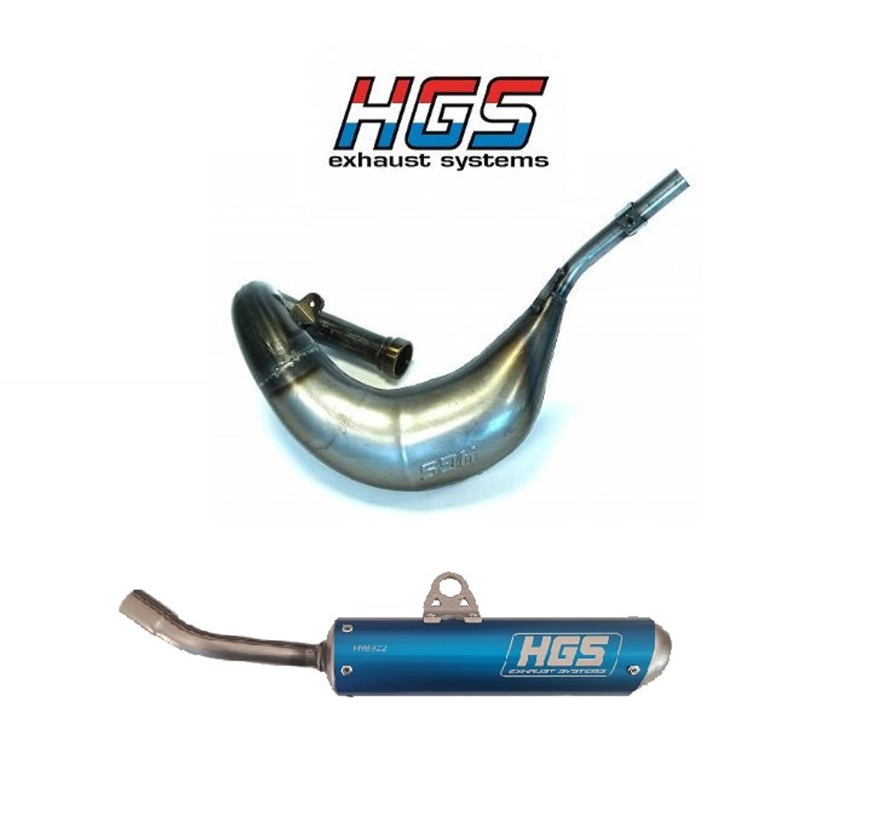 YAMAHA YZ85 2019-2025 EXHAUST PIPE & BLUE MUFFLER HGS SYSTEM 