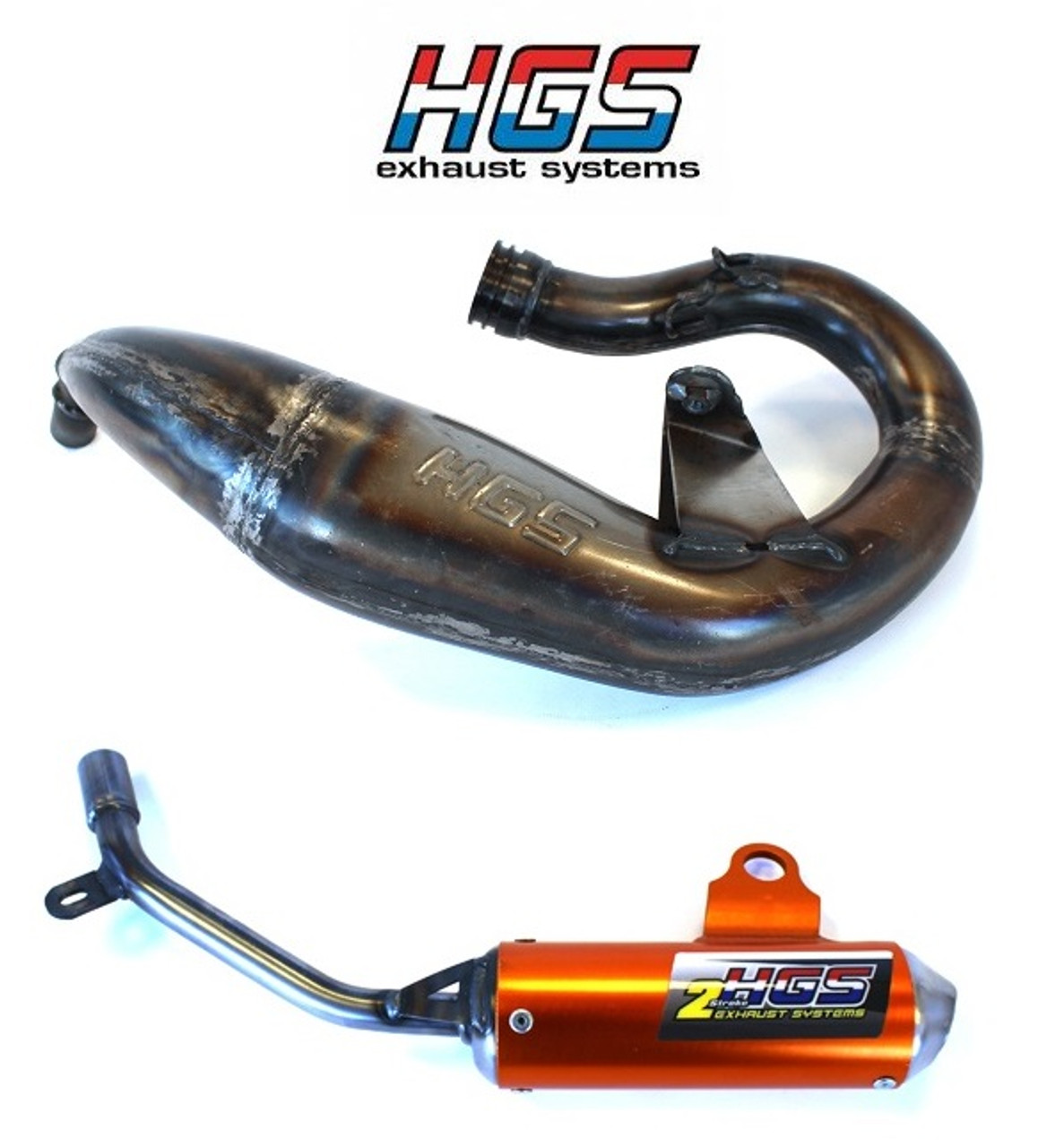 KTM 50 SX 2009-2015 HGS EXHAUST PIPE & ORANGE MUFFLER SYSTEM