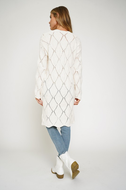 Cream Chenille Cardigan - Charm Boutique