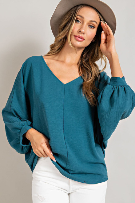 Teal Long Sleeve Everyday Top