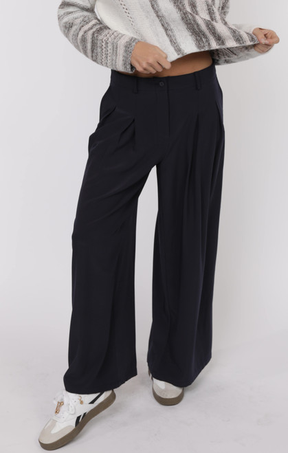 Most Wanted Pleat Front Navy Pant