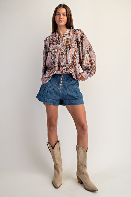 Autumn Blush Paisley Blouse