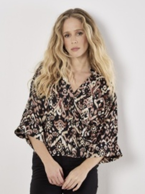 Black Ikat Boxy Shirt