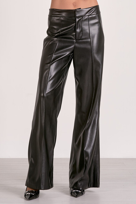Highwaisted Faux Leather Pants/Black