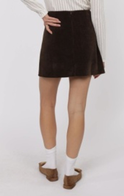 Mystique Brown Cord Mini Skirt