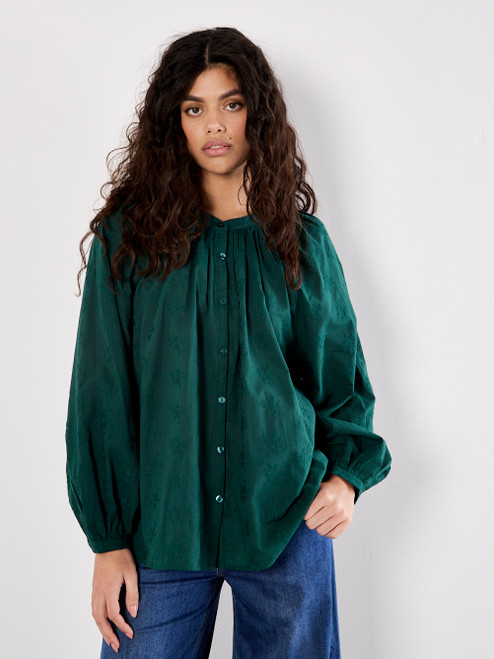 Green Embroidered Cotton Shirt (Updating)