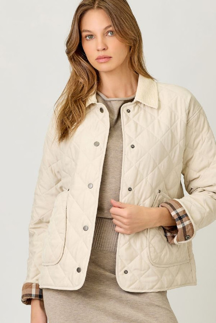 Ivory Quilted Barn Jacket