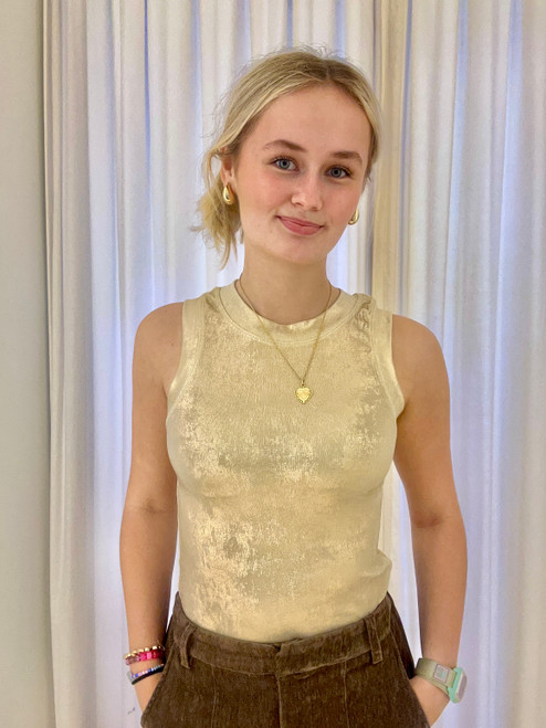 Gold Glitter Tank Top