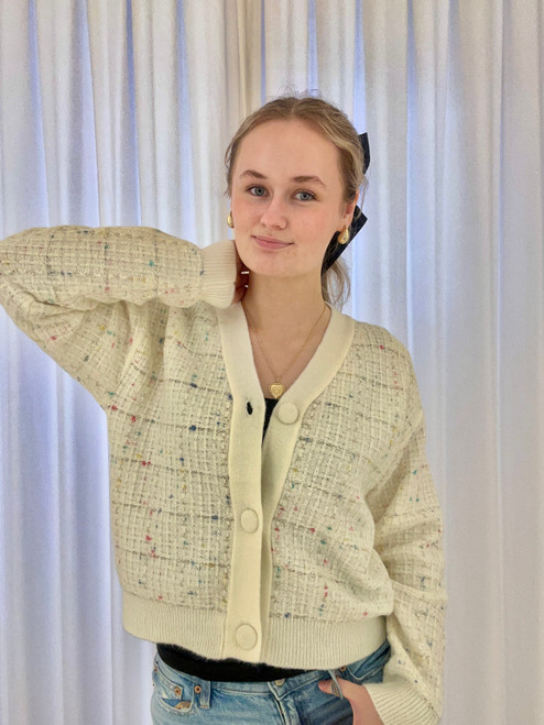 Ivory Confetti Cardigan