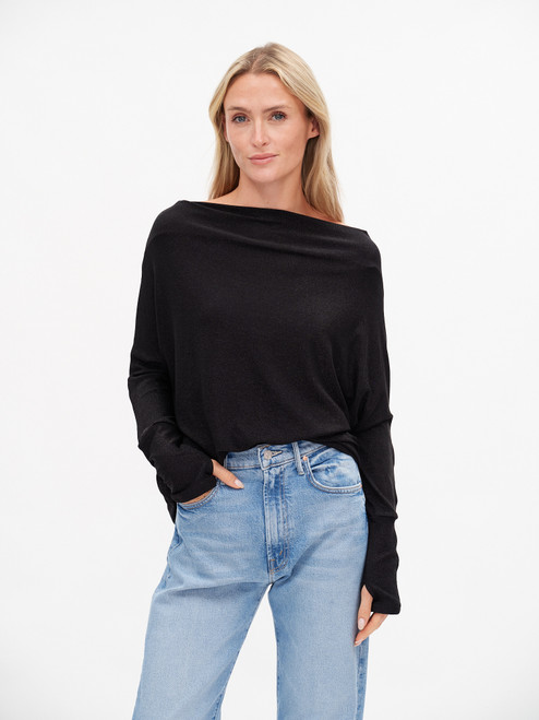 Black Lurex Anywhere Top