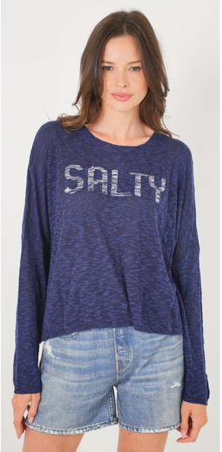 Salty Navy Long Sleeve Sweater
