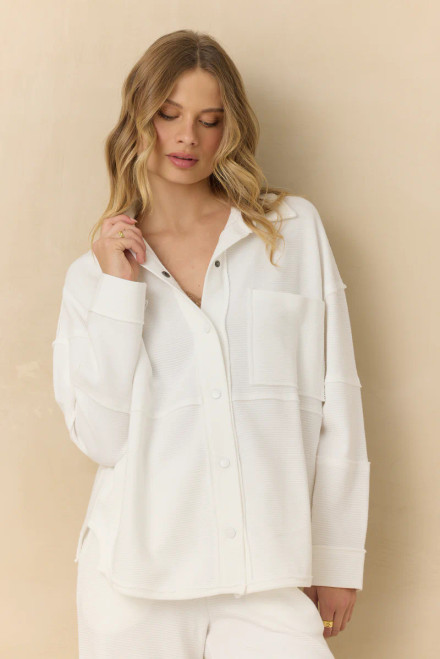 White Comfort Cord Button Down