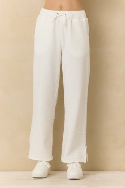 White Comfort Cord Wide Leg Pant