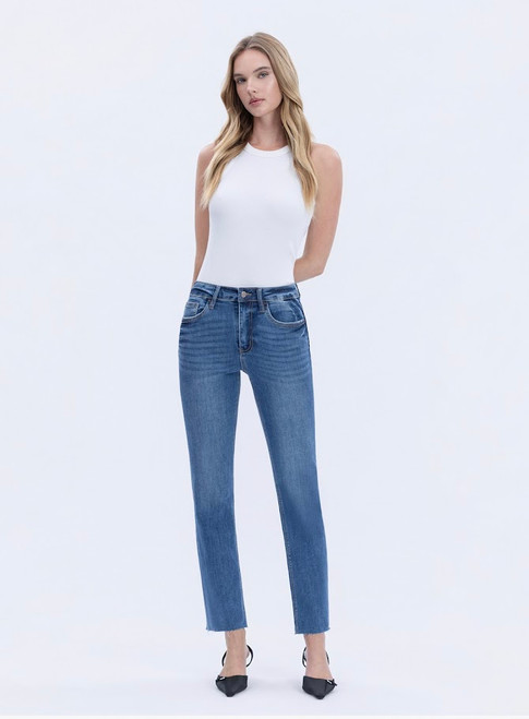 High Rise Slim Crop Strait Jean