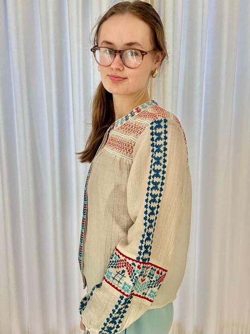 Makenna Almond Embroidered Shirt