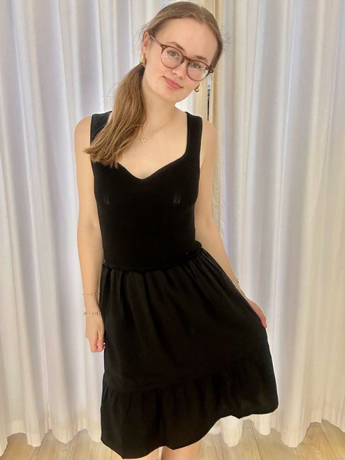 Calypso Black Rib Mini Dress