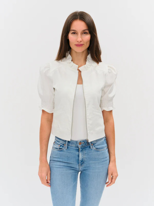 Madison Cream Ruffle Puff Sleeve Jacket