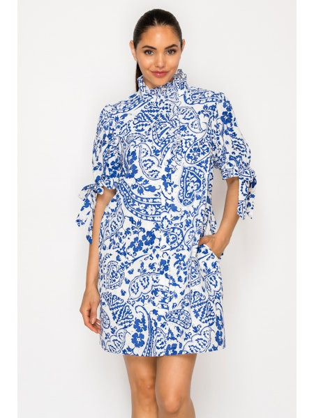 Sapphire Reverie Button Down Dress