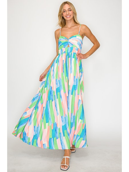 Calderra Collage Pleat Dress