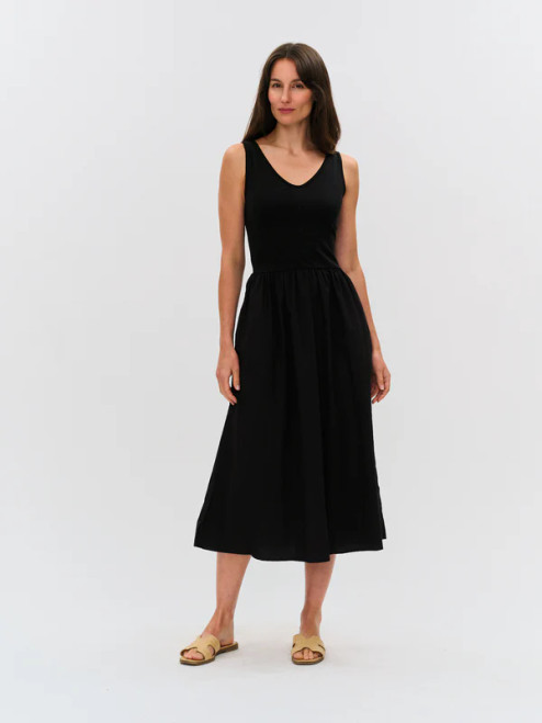 Clara Poplin Mixed Media Dress