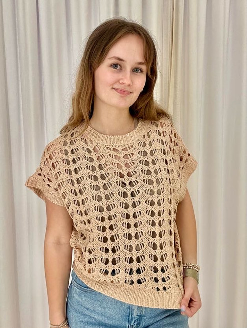Blush Gold Open Weave Sweater