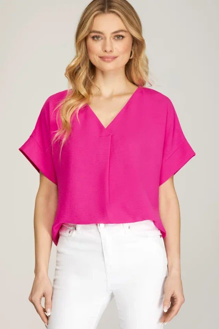 Short Sleeve Drop Sleeve Top