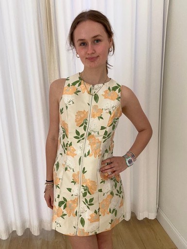 Multi Pastel Floral Jacquard Dress