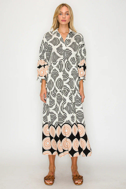 Midnight Shell Collared Maxi Dress