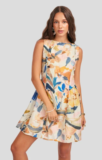 Mangrove Watercolor Mini Dress