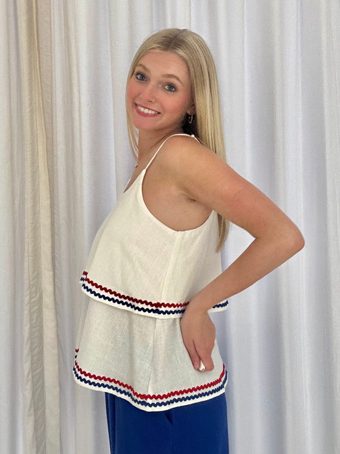 Ric-Rac Red White & Blue Tank