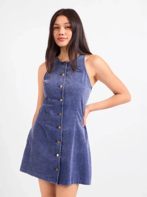 Washed Navy Mini Button Down